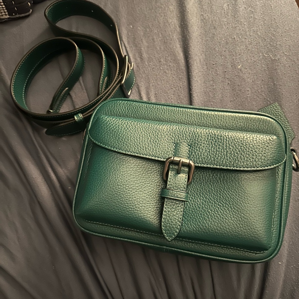 Green Leather Crossbody Bag